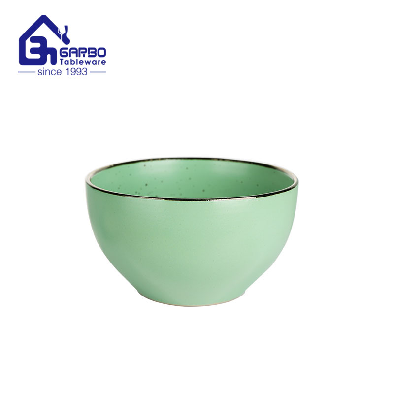 Oven Safe Stoneware Salad Bowl  Ceramic Bowl 5.5 inch green rice bowl 