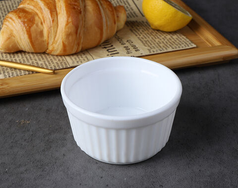 Wholesales white opal glass Mini Ramekin set of 3 