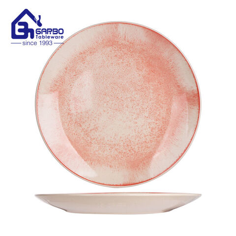 Household use 11 inch color-glazed ceramic dinner plate