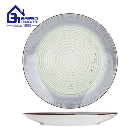 10 inch gold electroplating porcelain fish plate factory from China