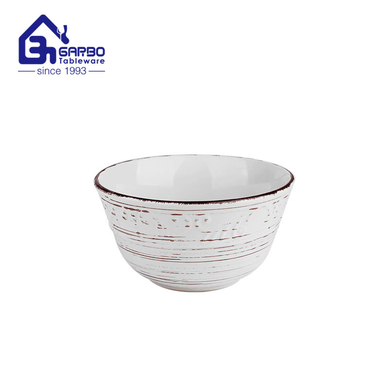 Unbreakable Ceramic Cereal Bowl Luxury Golden Magnesium Porcelain Bowl