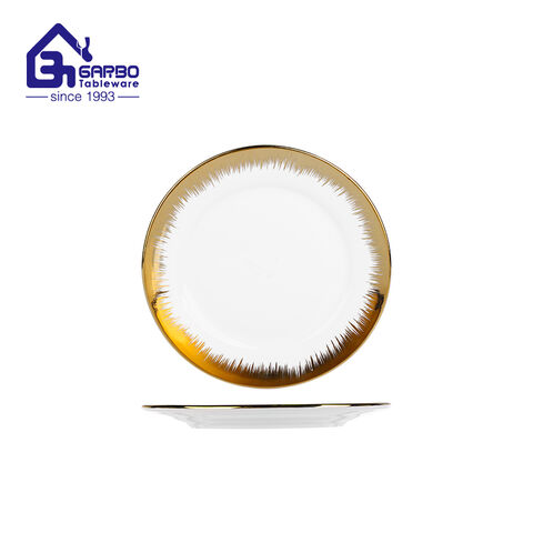 4.5 inch cereal porcelain bowl with gold rim electroplating