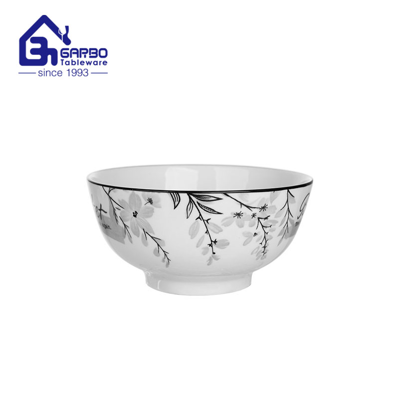 Handmade mold porcelain bowl 6 inch printing porcelain Ice Cream Bowl Decorative Bowl Set for Snack