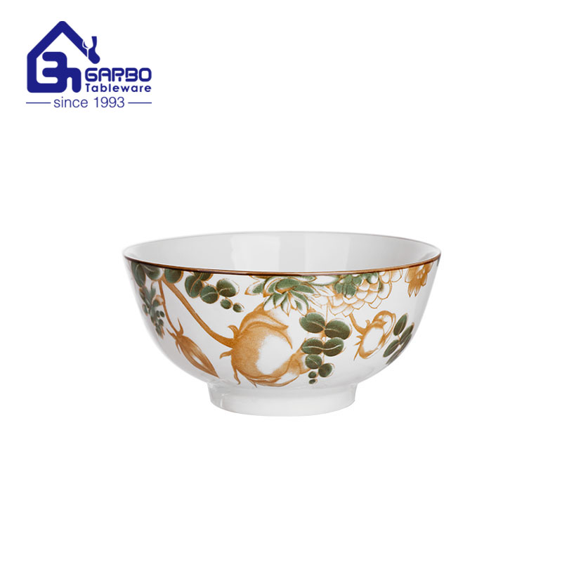 Handmade mold porcelain bowl 6 inch printing porcelain Ice Cream Bowl Decorative Bowl Set for Snack