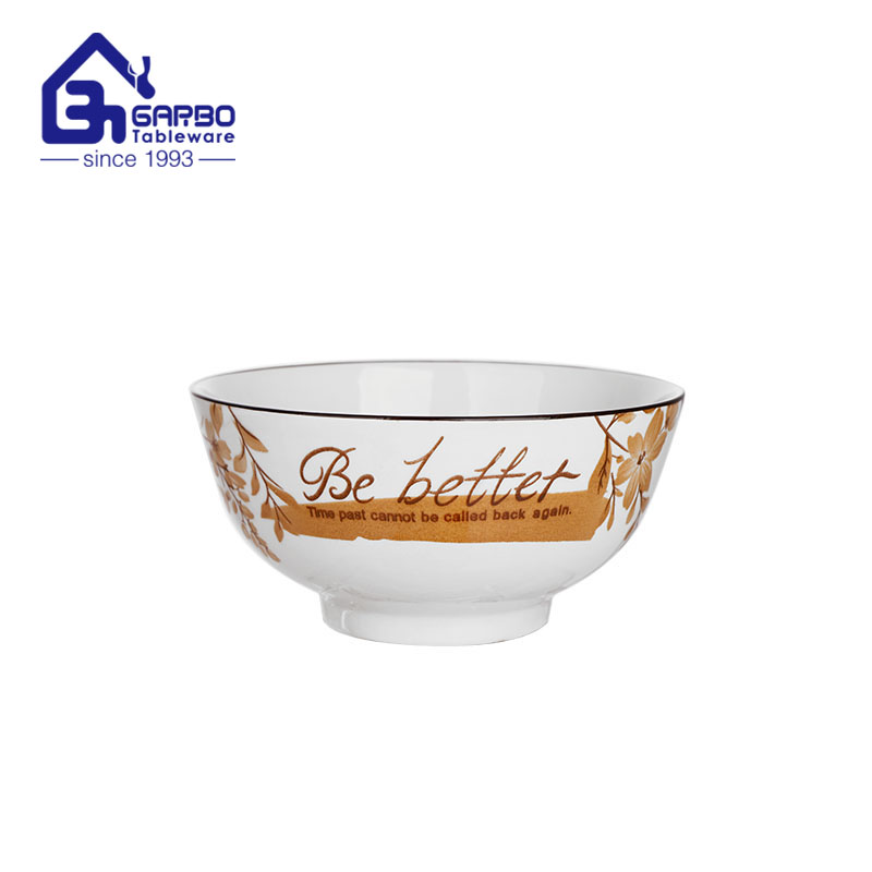 Handmade mold porcelain bowl 6 inch printing porcelain Ice Cream Bowl Decorative Bowl Set for Snack