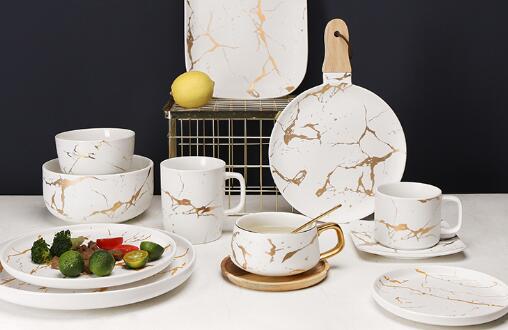 Elegant Marble Design Porcelain Tableware by Garbo International