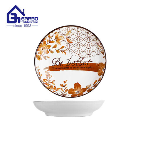 Durable and stylish 7 inch ceramic plate with under-glazed printing