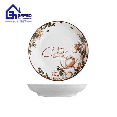 Durable and stylish 7 inch ceramic plate with under-glazed printing