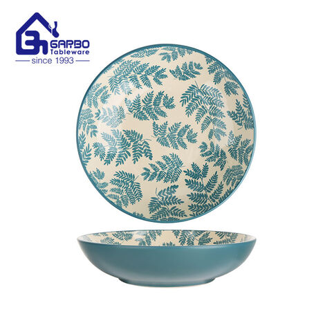 Colorful Pattern 8 Inch Ceramic Dining Plate for Kitchen