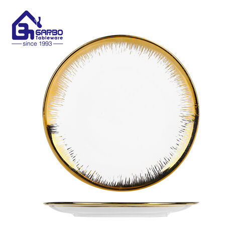 10ich round kitchen plate gold color ceramic dish plates kitchenware home dinnerware