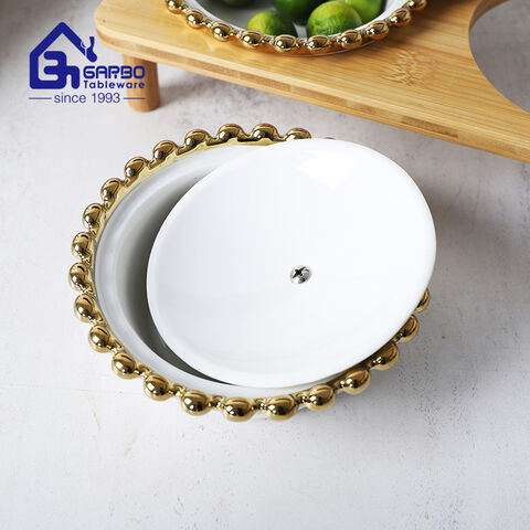 10ich round kitchen plate gold color ceramic dish plates kitchenware home dinnerware