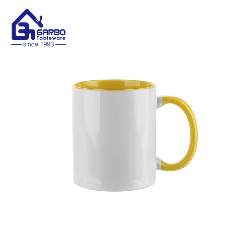 380ml gray color reinforced porcelain mug with embossed design factory in China