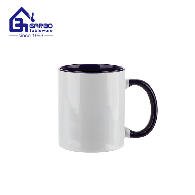 380ml gray color reinforced porcelain mug with embossed design factory in China