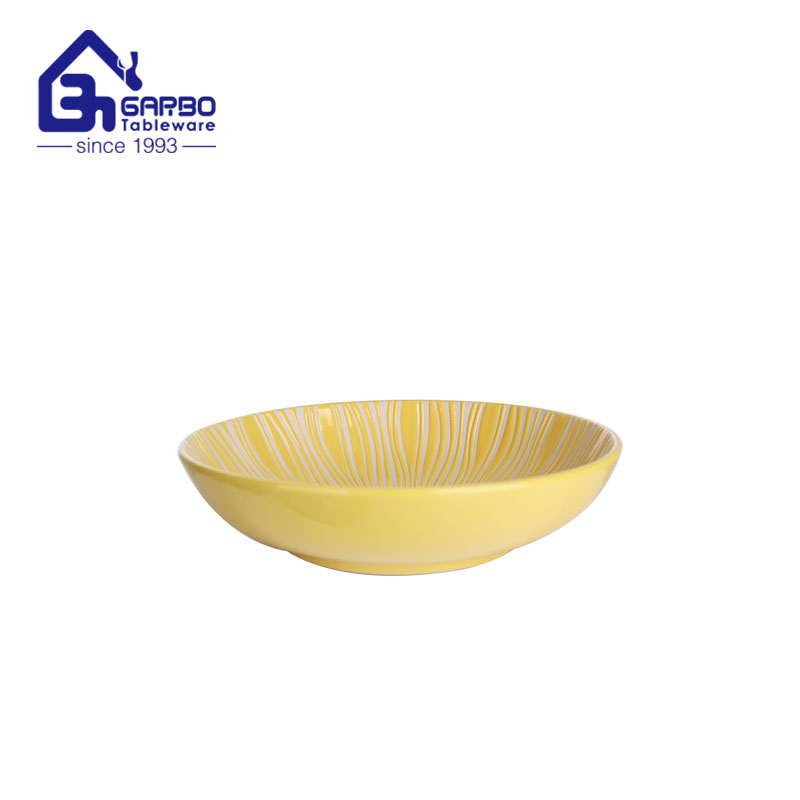 7.8 Inch Yellow Stoneware Plate Dishware Safe Good Quality Ceramic Dish