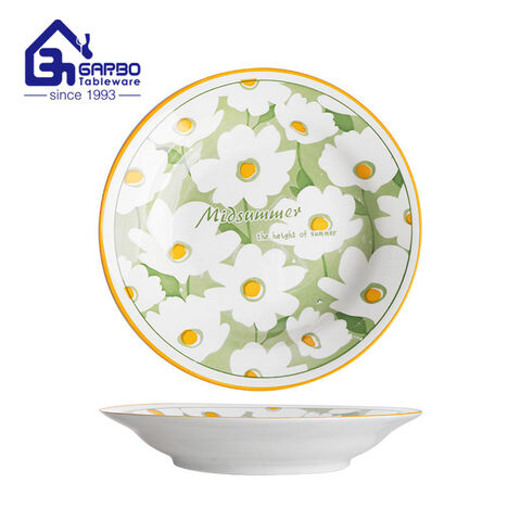 10.5 inch Classic floral under-glaze square shape soup plate