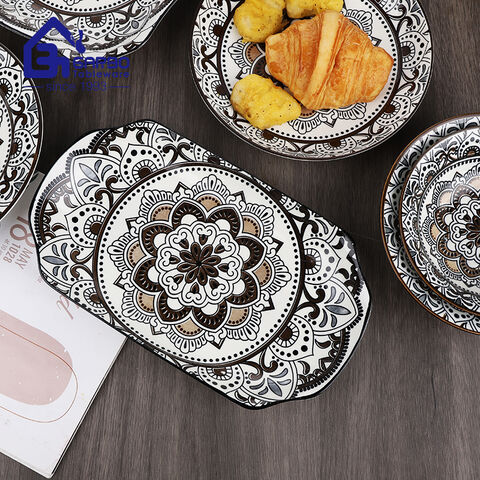 ceramic decorative plate 8 inches porcelain serving plate wholesale market in Russia