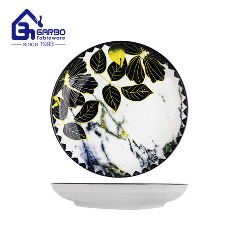  8 inch nice underglazed printing porcelain plate for wholesale