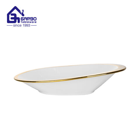 Creative Design Dan-shaped Ceramic Bowl With Gold Rim