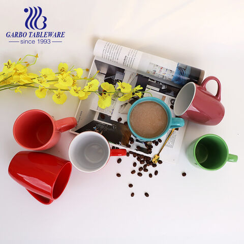 440ml ceramic stoneware mug with red color glazed for wholesale