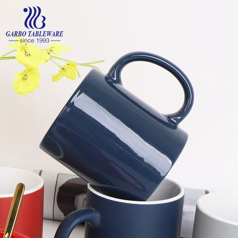 440ml ceramic stoneware mug with red color glazed for wholesale