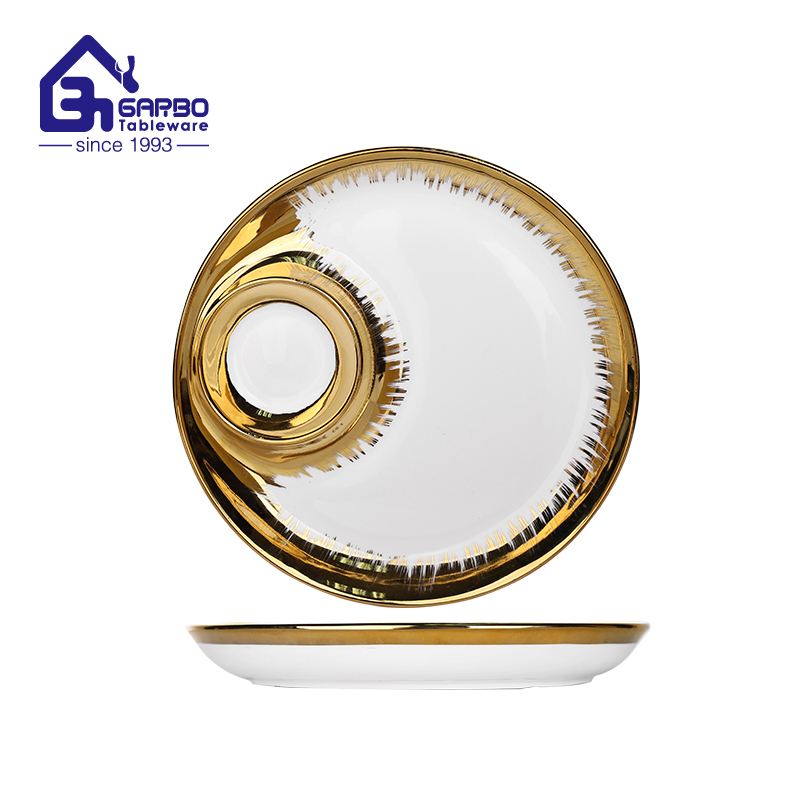 8.86 inch month and son plate with gold electroplating on the rim factory from China