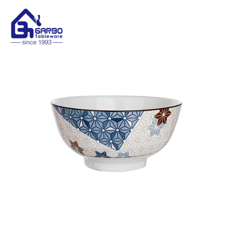 8.27 inch big printing soup porcelain bowl factory in China