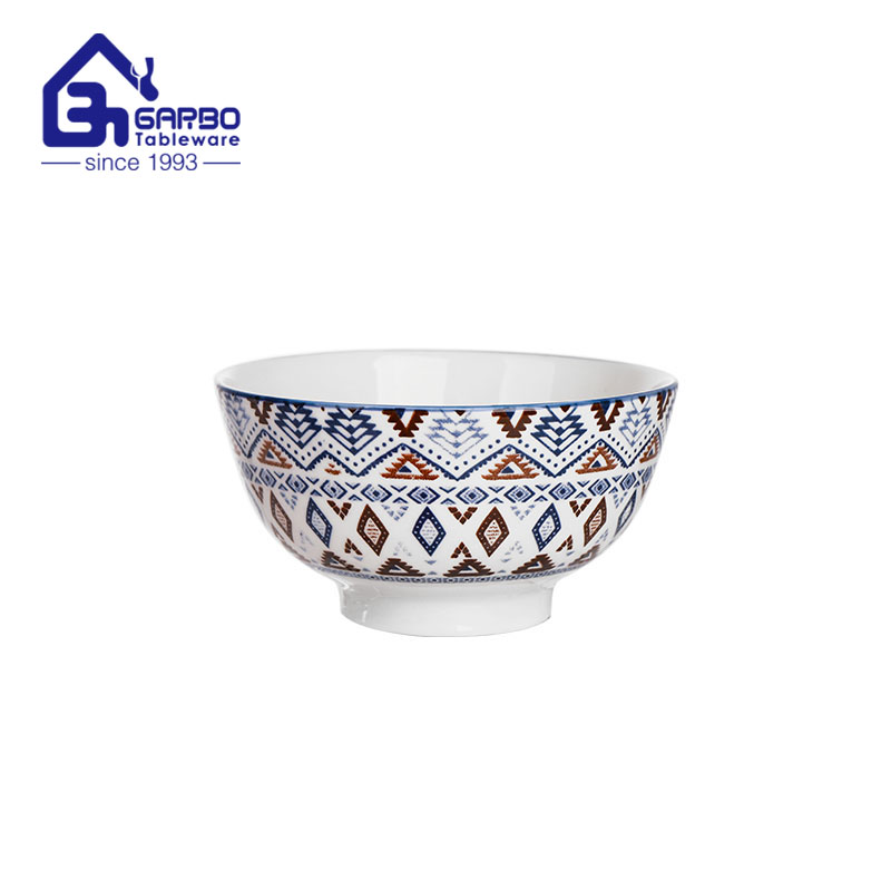 6 inch Simple line design sublimation porcelain bowl with gold edge