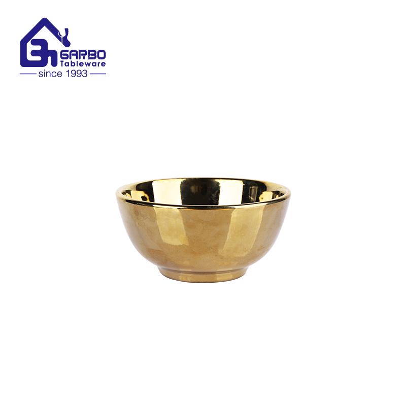 6 inch Simple line design sublimation porcelain bowl with gold edge