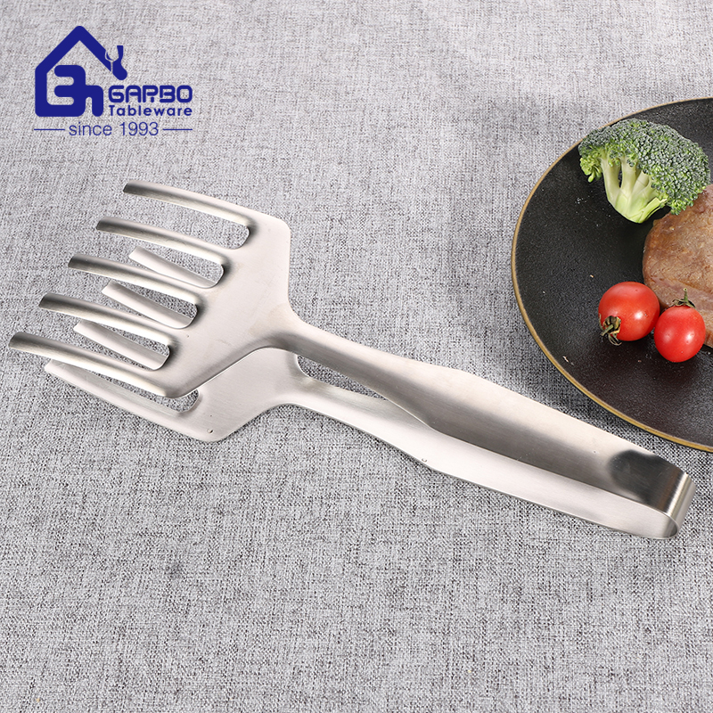 Stainless Steel Beef Food Tong Mirror Polish 201SS Stock Kitchen Food Tong