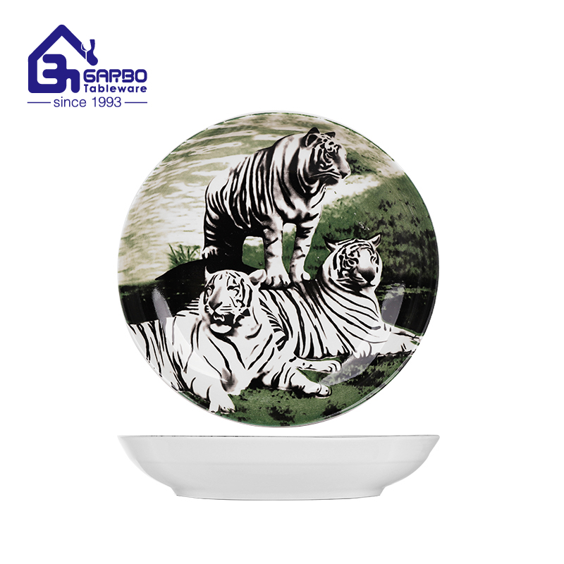 Manufacturer China Fancy Lion under-glazed ceramic fruit plate