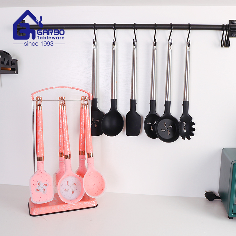 Factory direct sales silicone kitchen tools with stainless steel handle