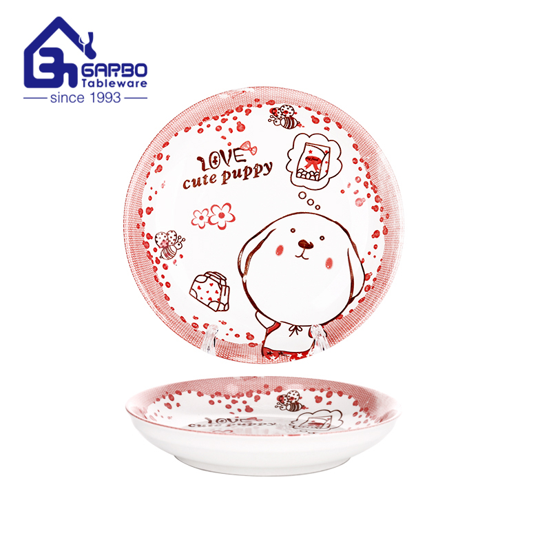 9.06 inch stoneware fruit plate with full underglazed decal for sale