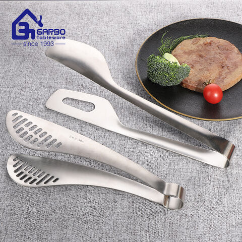 Mirror Polish High Quality Buffet Tongs Hotel Usage Stock 304 Stainless Steel Premium Food Tong