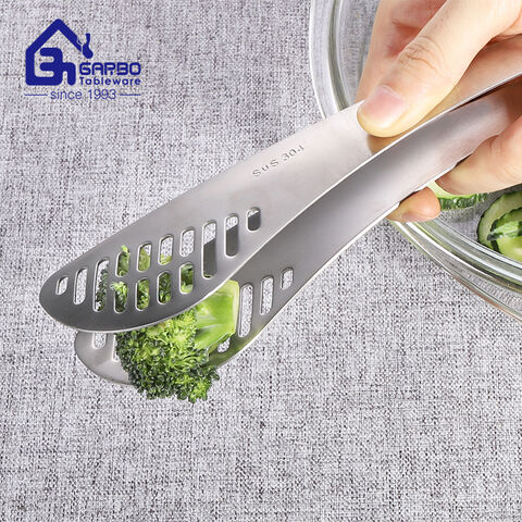 Mirror Polish High Quality Buffet Tongs Hotel Usage Stock 304 Stainless Steel Premium Food Tong