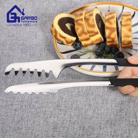 Ready to ship 201ss material food tong with silicone handle for modern kithchen 