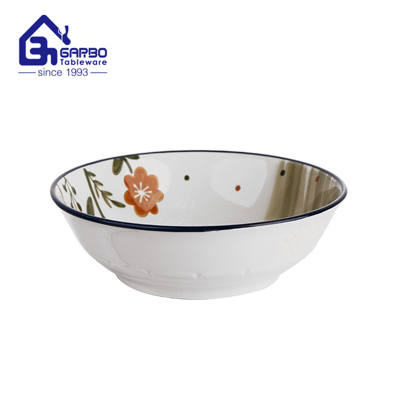 Bulk order hot sale rose collection 7 inch ceramic round salad bowl