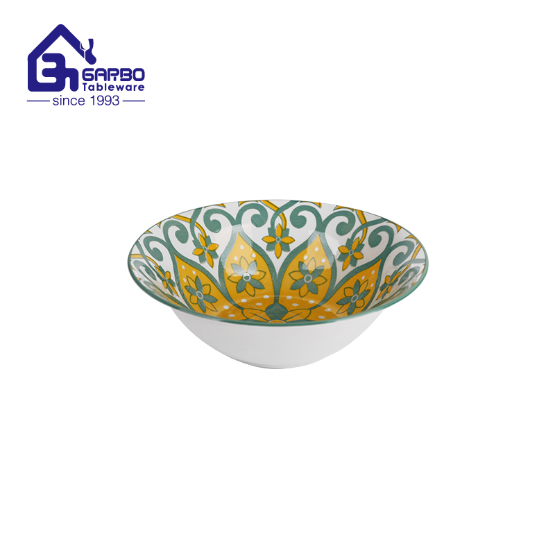 Bulk order hot sale rose collection 7 inch ceramic round salad bowl