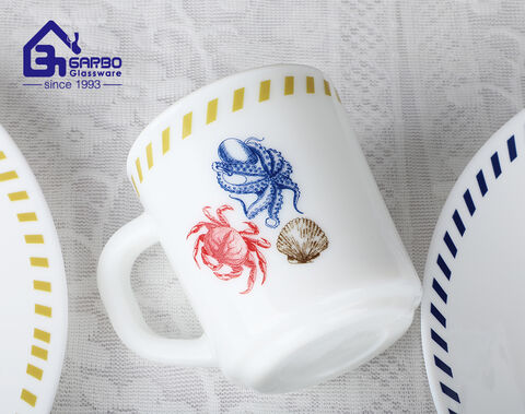 Customize ocean animal decor home opalware dinner set 6pcs