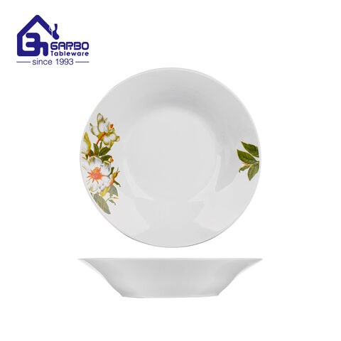 9.25 inches OEM printed Ceramic Soup Plate with underglazed decal