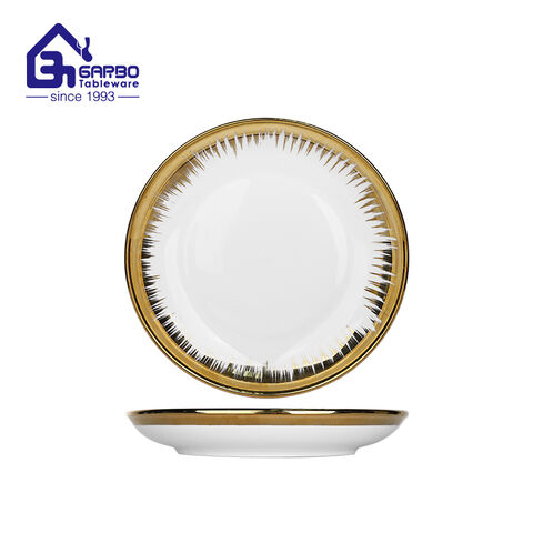 9.0 inches Luxury ceramic plate porcelain round-shaped dish for South America Market  