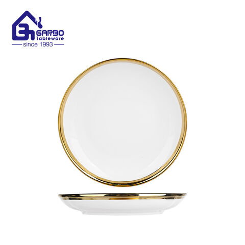 9.0 inches Luxury ceramic plate porcelain round-shaped dish for South America Market  