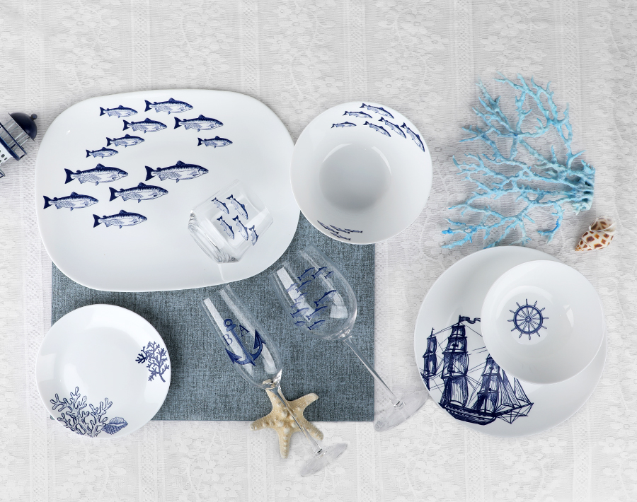 customize decor 26pcs opalware bowl and plate set Dishwasher safe factory direct