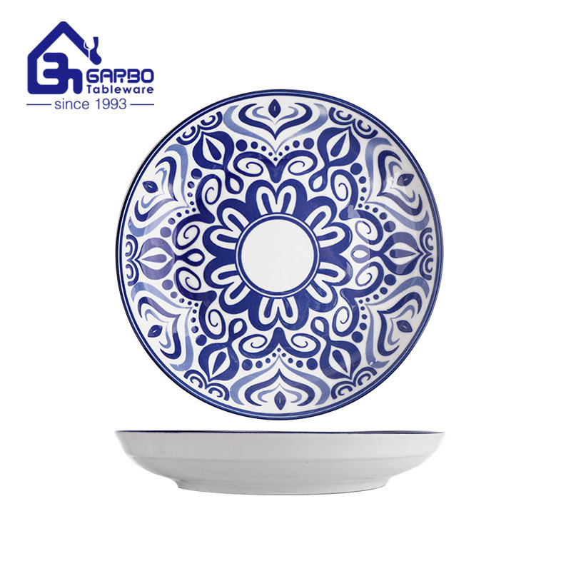 7.99 inch OEM printed Ceramic Rice Plate for wholesale