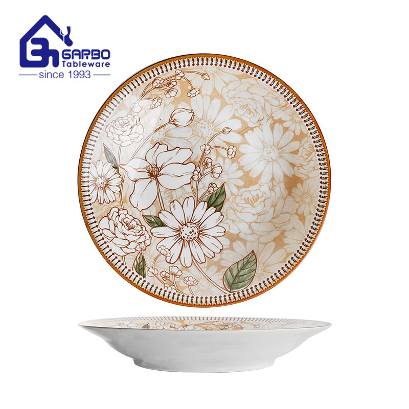 8.3 inch printing square food porcelain plate factory from China