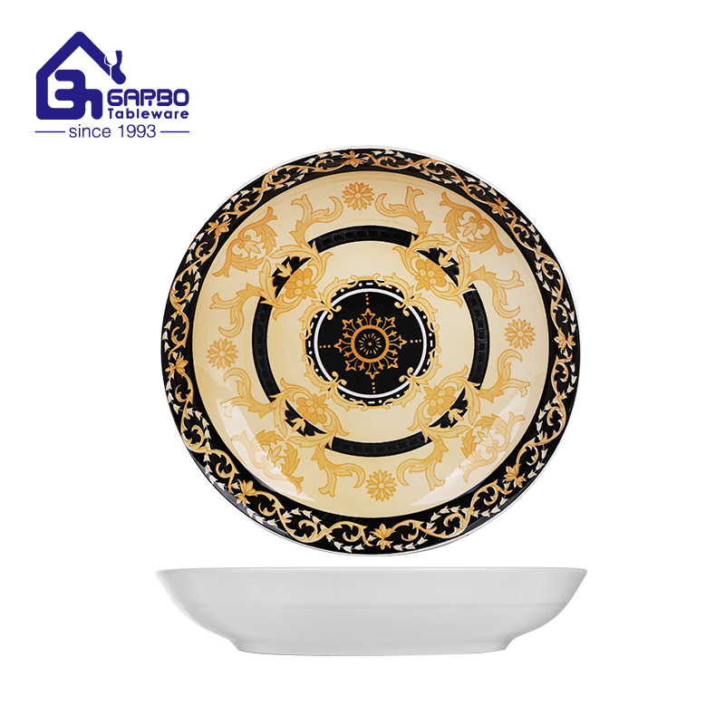 9-inch OEM printed Ceramic fruit plate stoneware dish for wholesale 