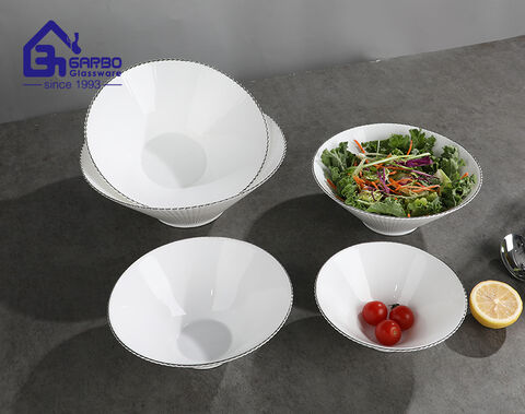 factory wholesale new sliver rim opal glass tableware for 2025