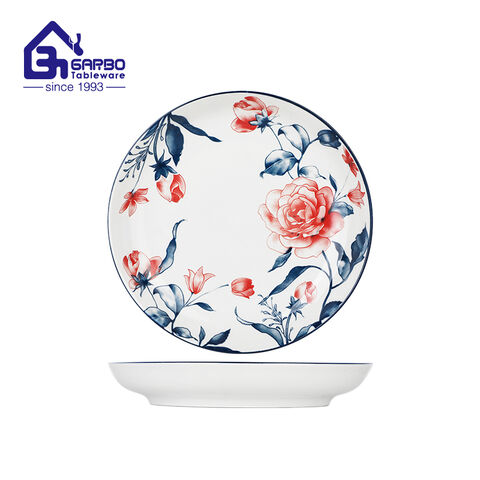 8.07 inch gold plating printing porcelain dessert plate factory from China