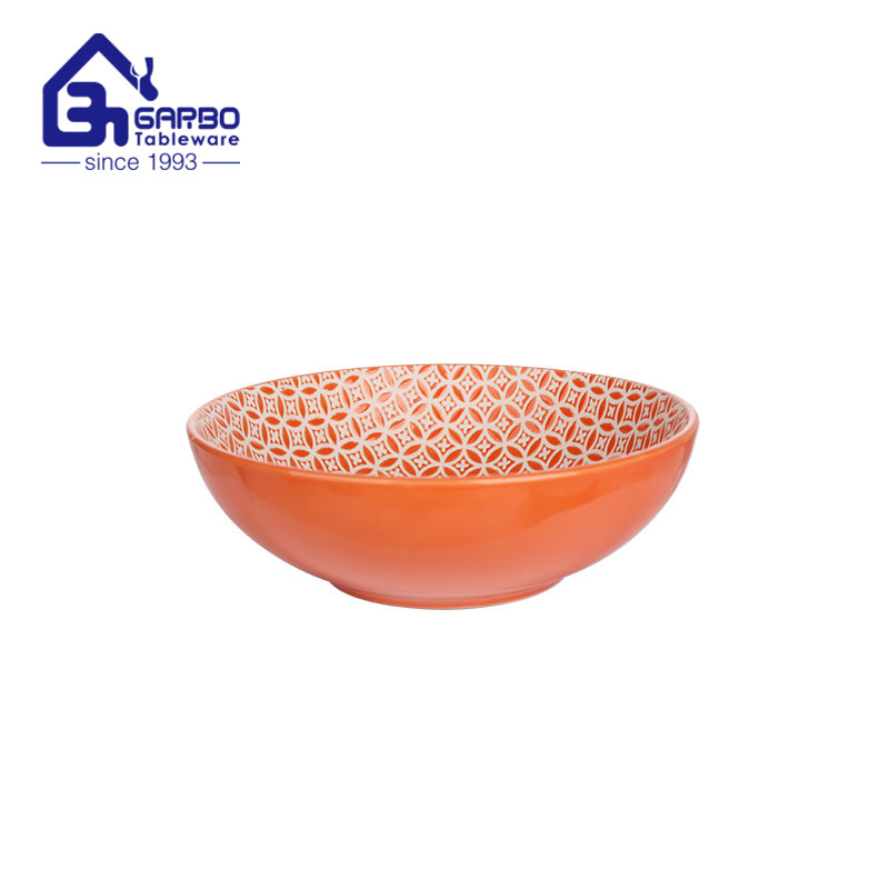 Wholesale under-glazed blue flower ceramic bowl for salad