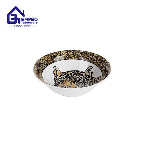 600ml Tiger design stoneware bowl ceramic deep bowls with competitive price for wholesale