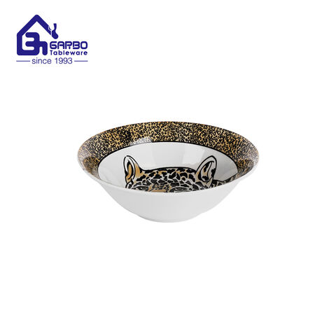 600ml Tiger design stoneware bowl ceramic deep bowls with competitive price for wholesale